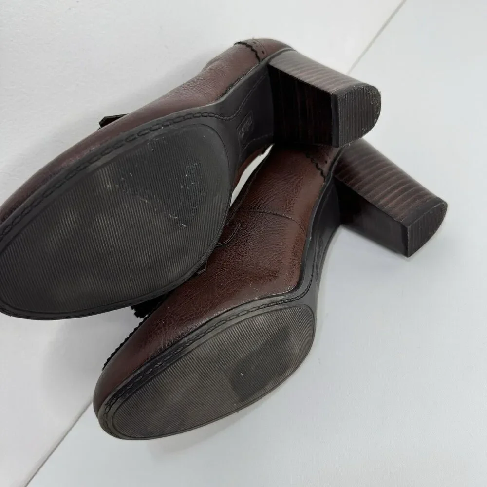 GH Bass & Co. Block Heels Women's 7 M Pumps SlipOn Shoes Kiltie Tassels Academia - Picture 8 of 8